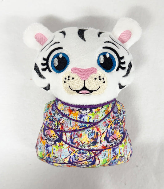 Large White Tiger Swaddle Stuffie