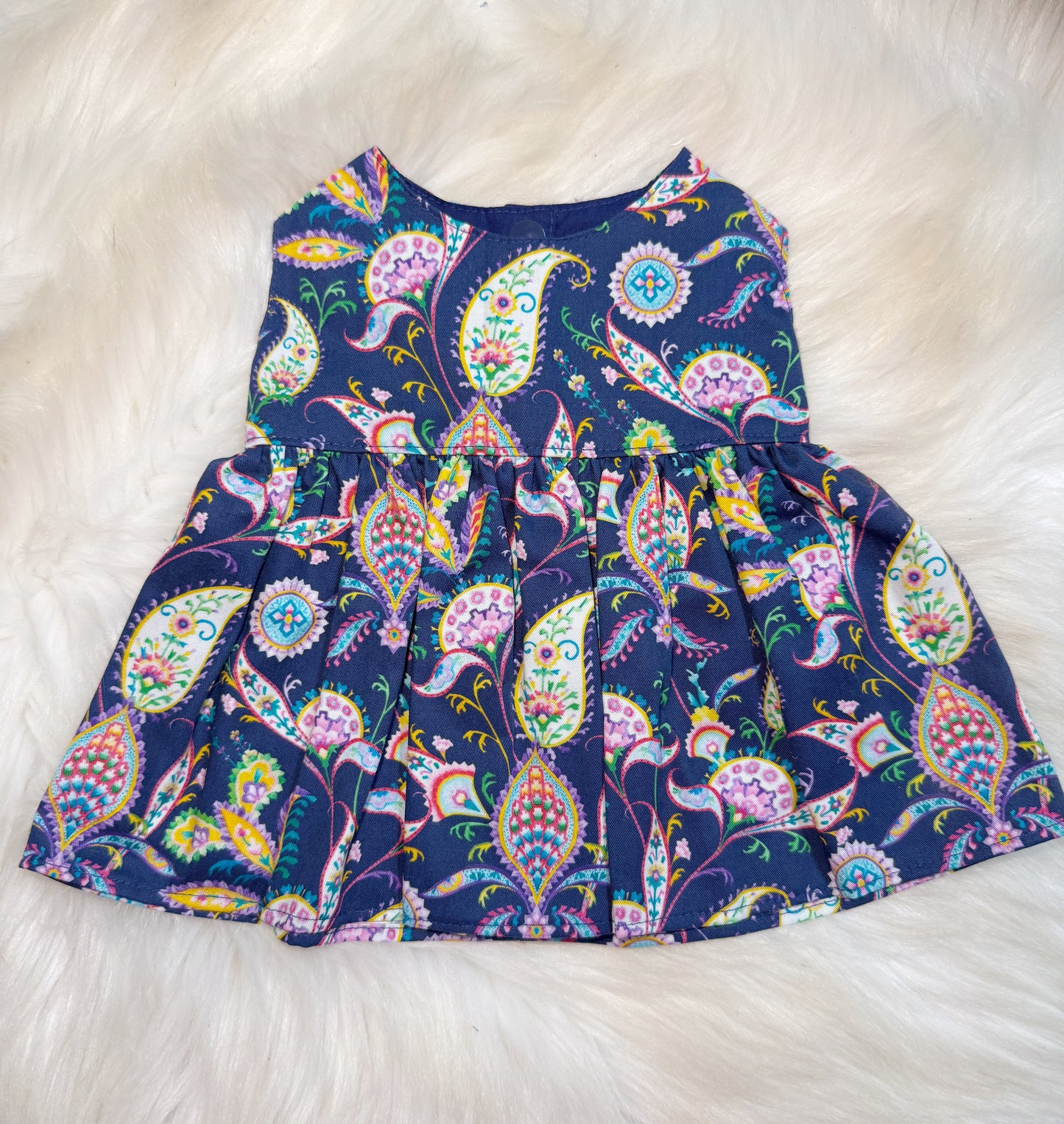 Navy Paisley Dress