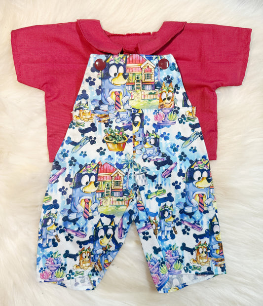 Busy Bluey Overalls