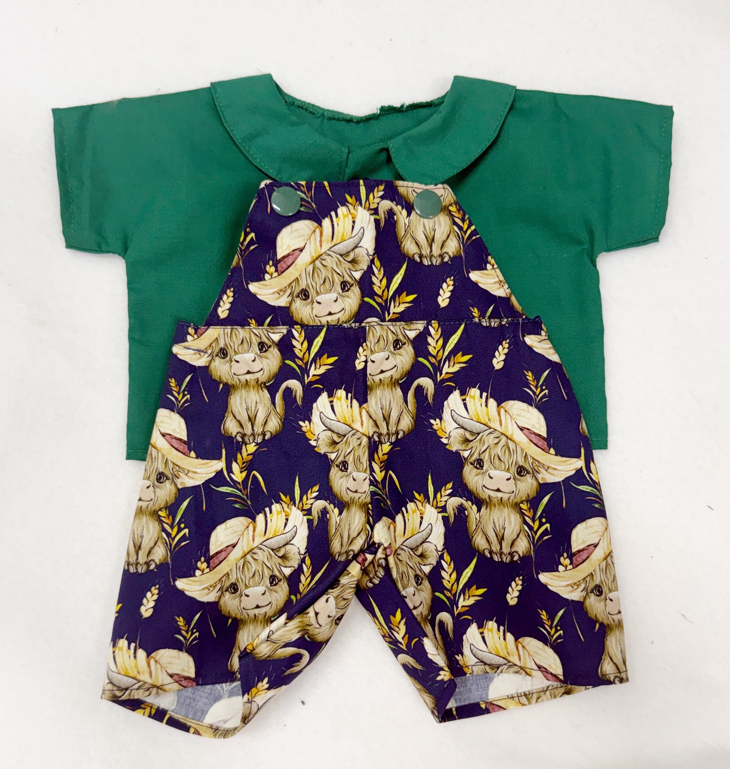 Highland Cow Shortie Overalls