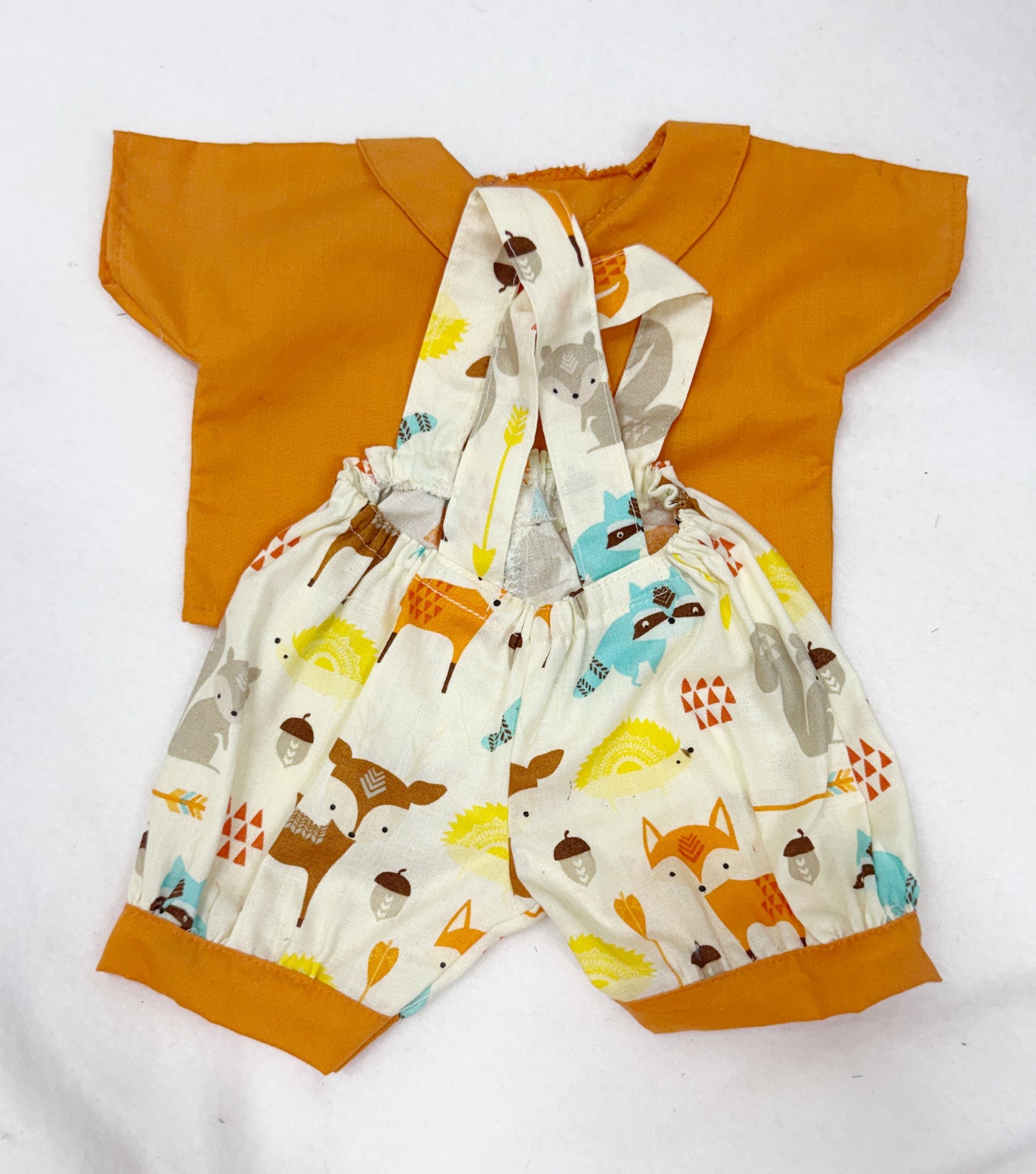 Orange Woodland Shortie Overalls