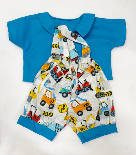 Construction Blue Shortie Overalls