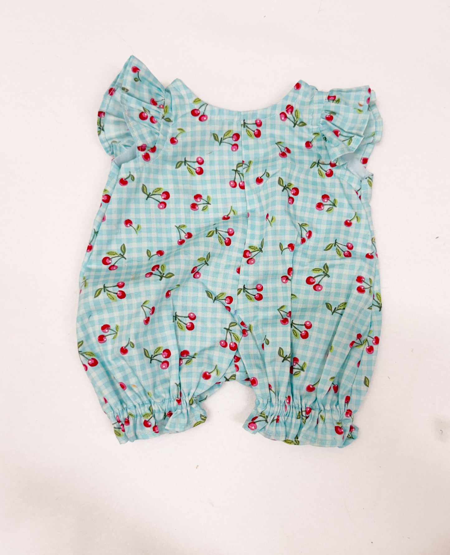 Cherry Gingham Flutter Romper