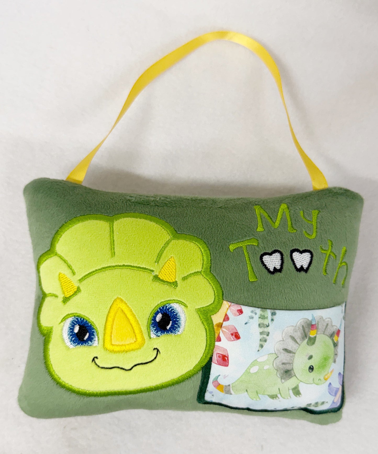 Large Triceratops Tooth Fairy Pillow