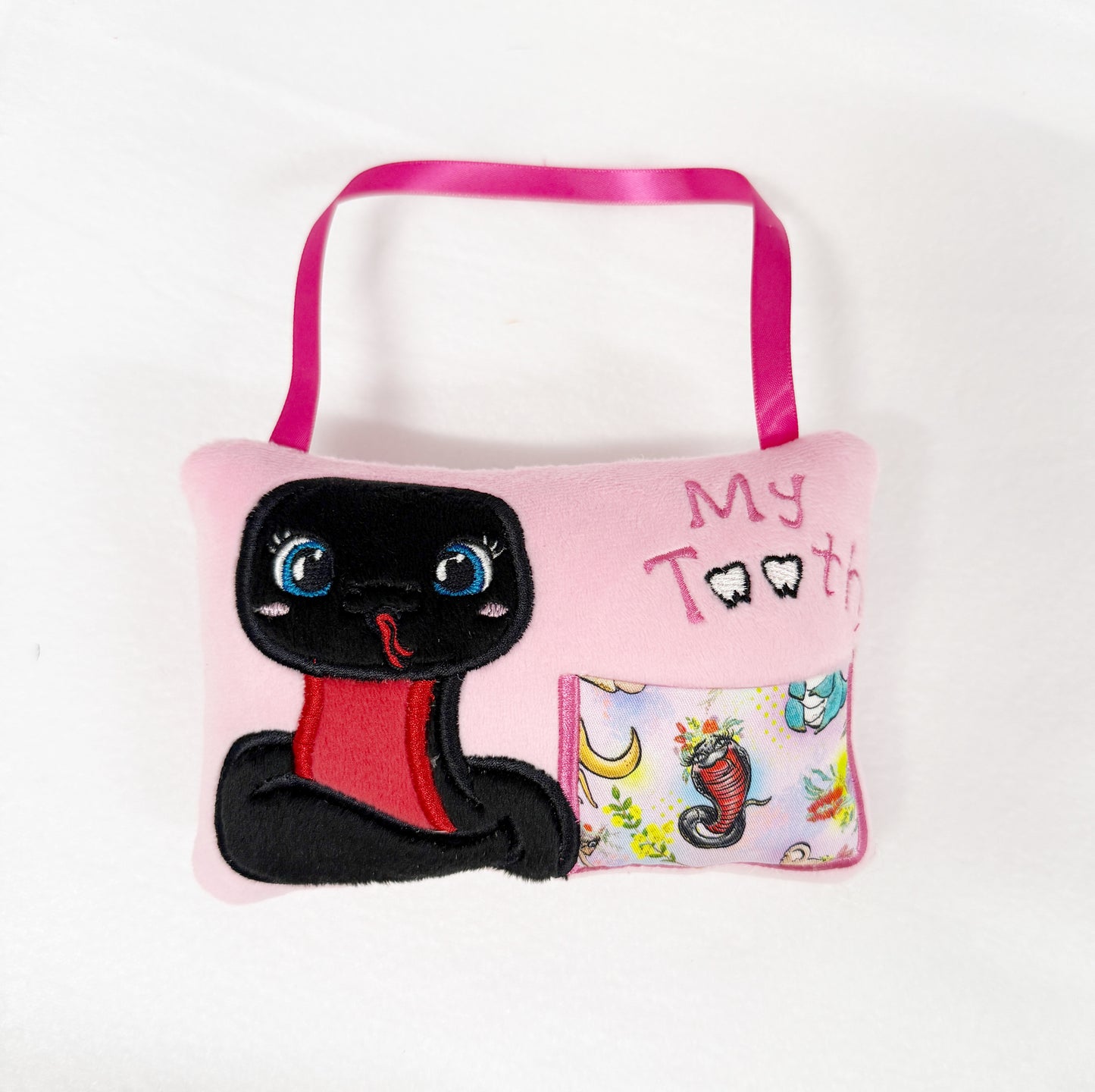 Small Pink Snake Tooth Fairy Pillow