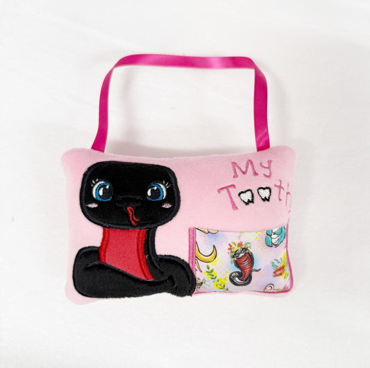 Small Pink Snake Tooth Fairy Pillow