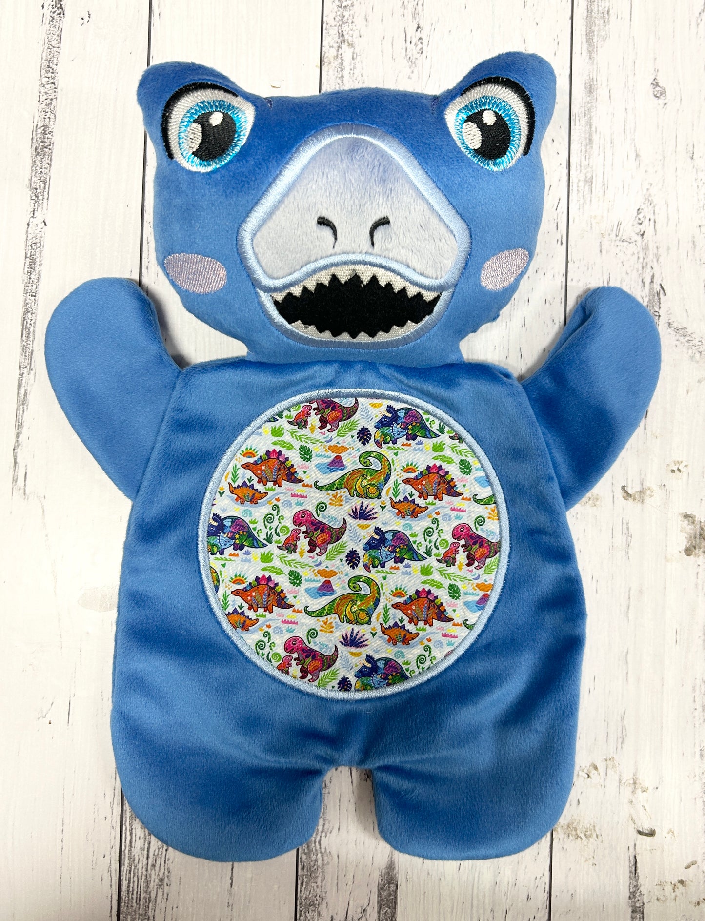 Large Blue T-Rex Flat Body Lovey