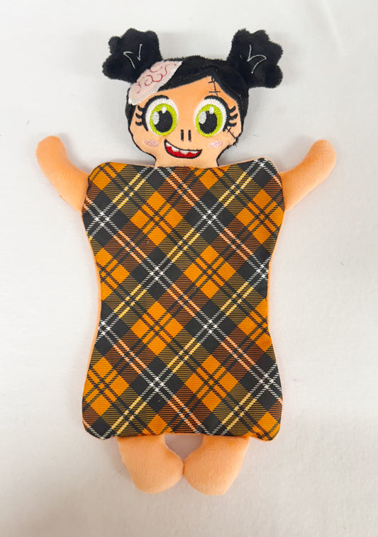 Small Orange Zombie Flat Body Lovey