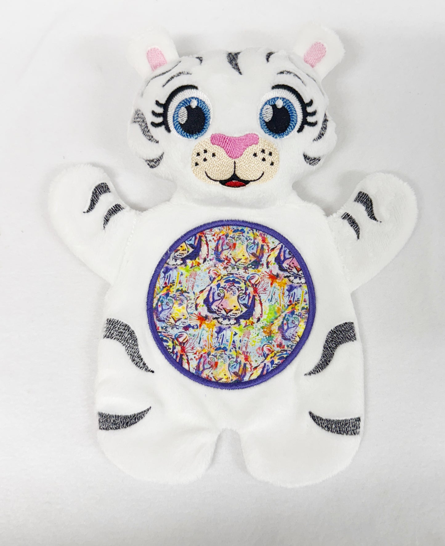 Large White Tiger Flat Body Lovey