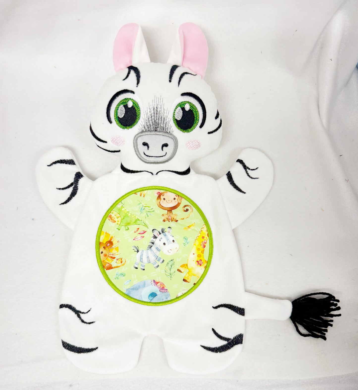 Large Zebra Flat Body Lovey