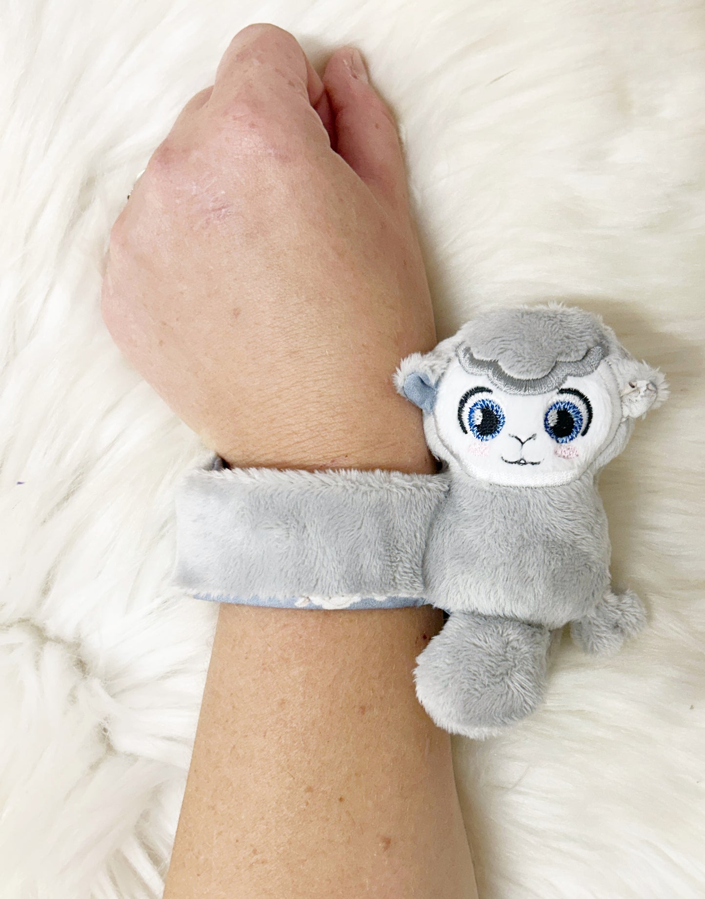Grey Lamb Slap Band Bracelet