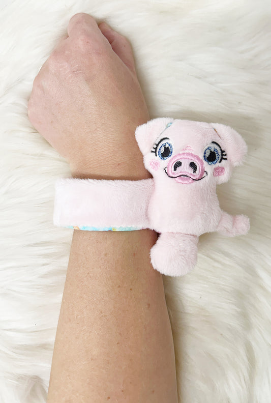 Pink Pig Slap Band Bracelet