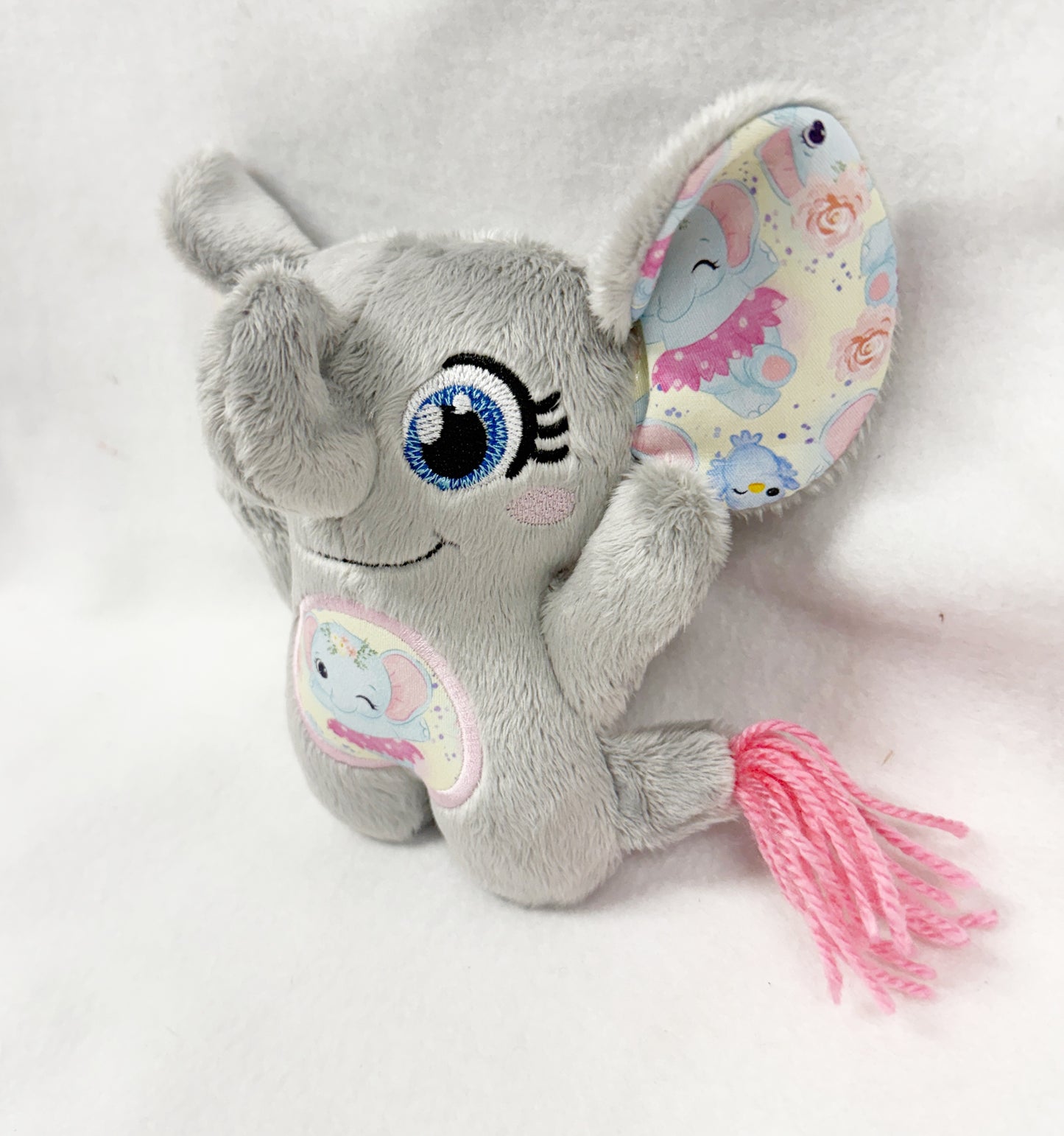 Medium Elephant with 3D trunk Stuffie