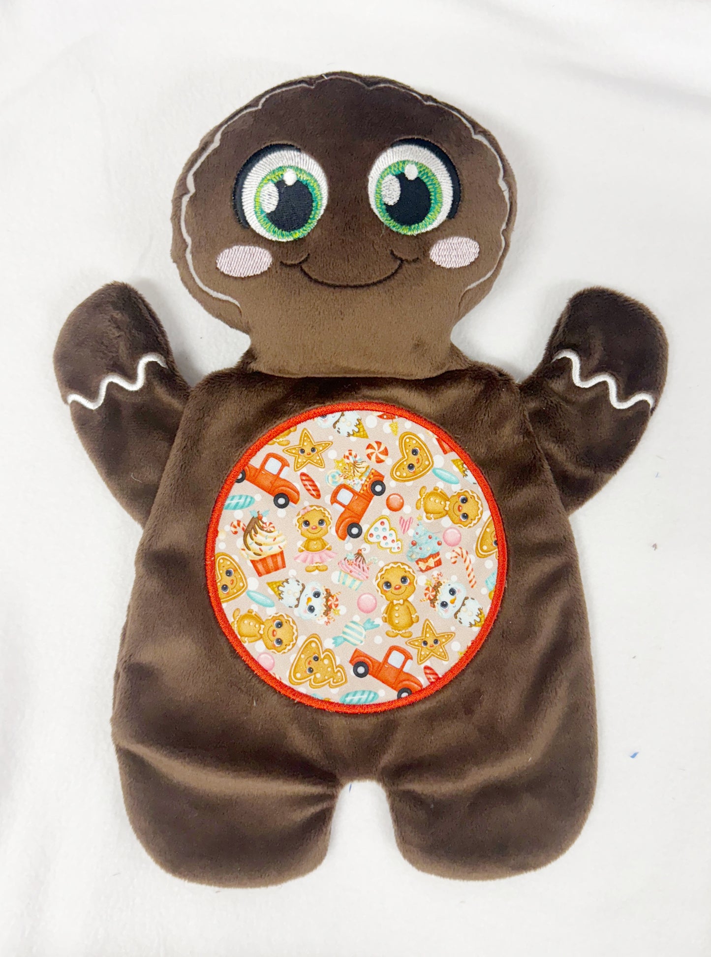 Large Dark Brown Gingerbread Flat Body Lovey