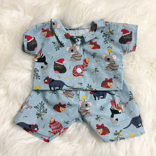 Blue Aussie Christmas Shortie PJs