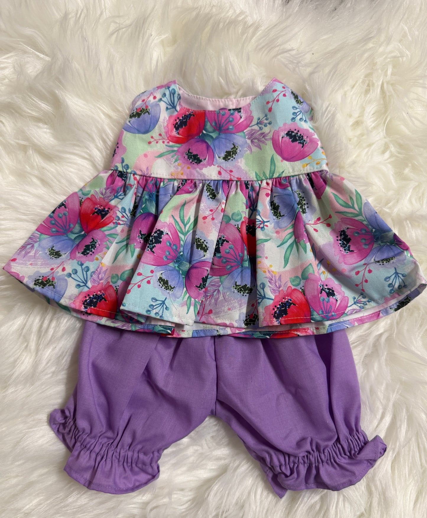Purple Floral Top and Bloomer Set
