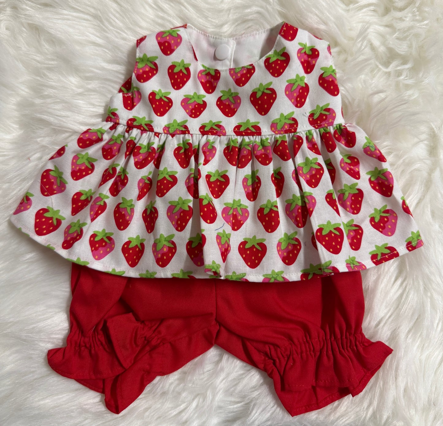 Red Strawberries Top and Bloomer Set