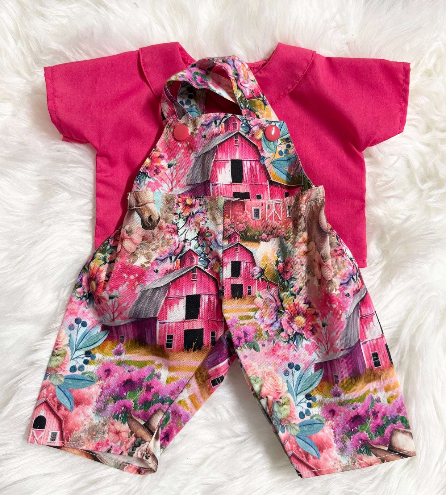 Pink Farm Barn Overalls