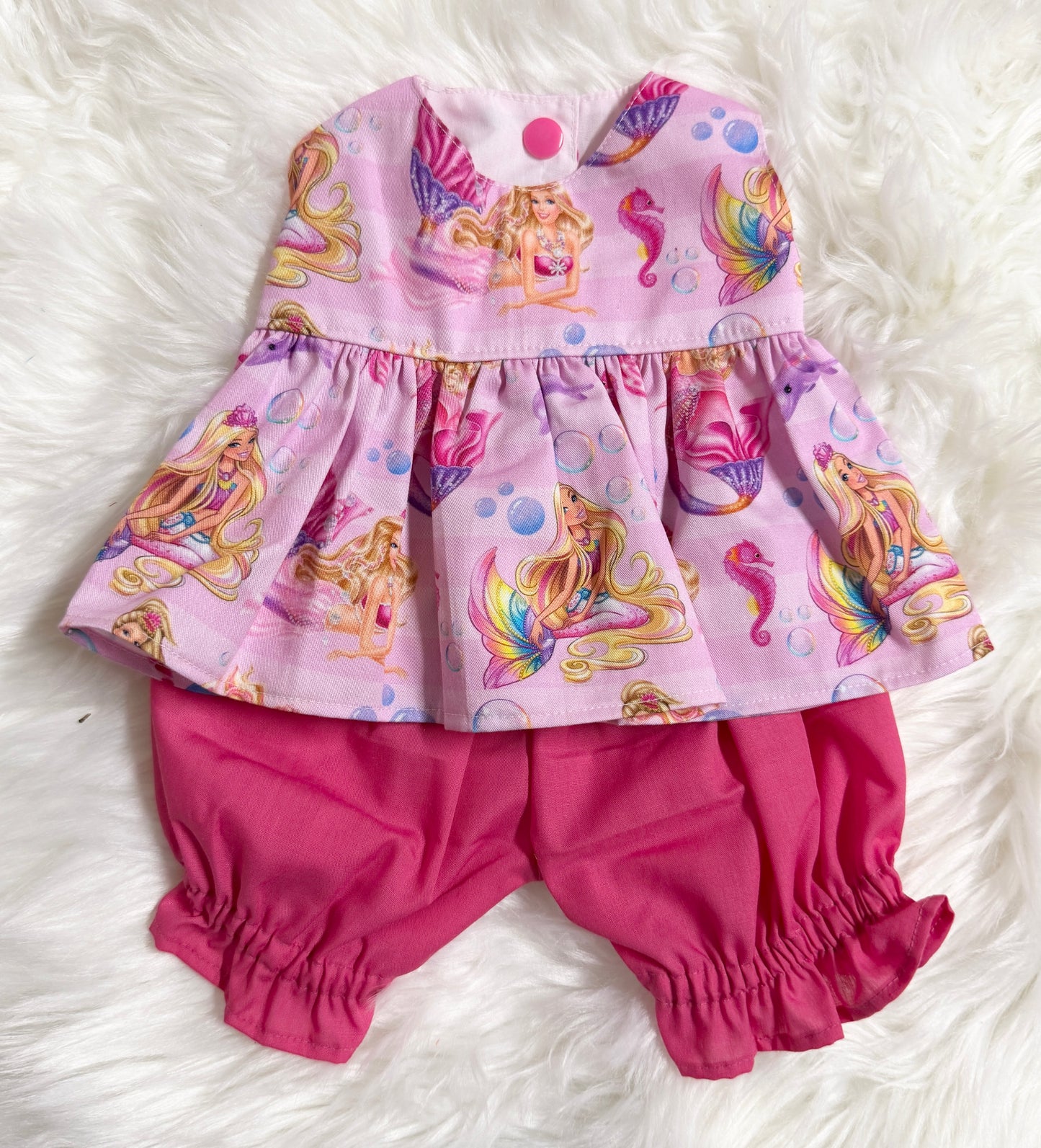 Pink Mermaids Top and Bloomer Set