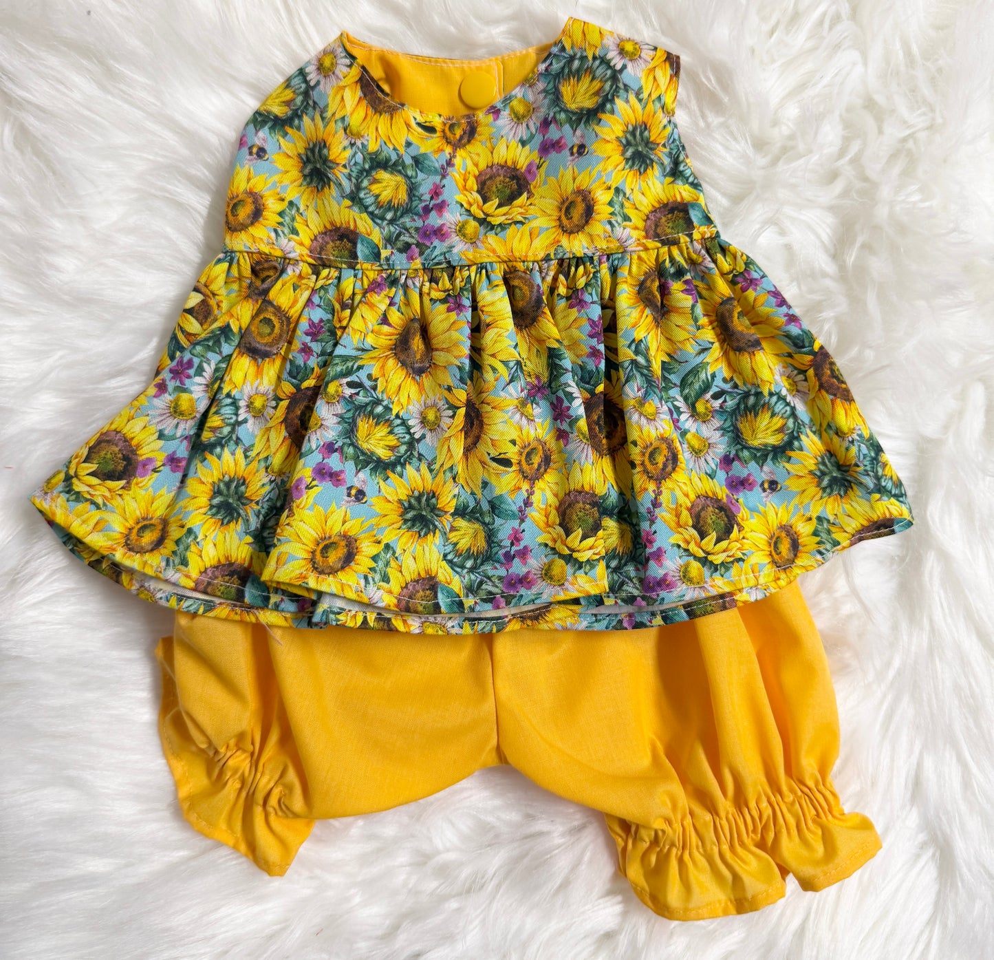 Yellow Sunflowers Top and Bloomer Set