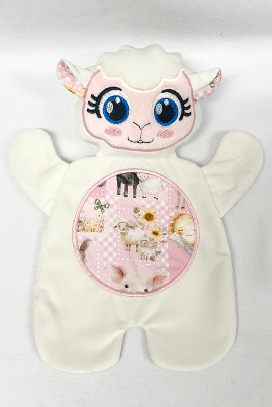 Large Cream Girl Lamb Flat Body Lovey