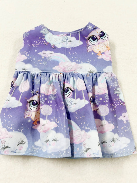 Purple Cloud Owls Dress