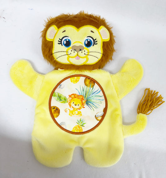 Large Yellow Lion Flat Body Lovey