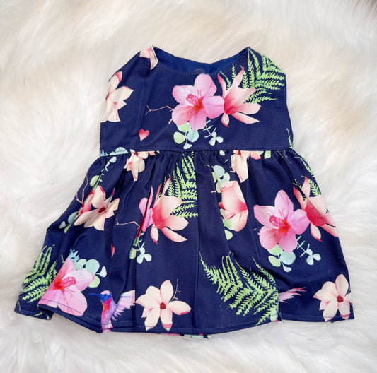 Navy Hummingbird Dress