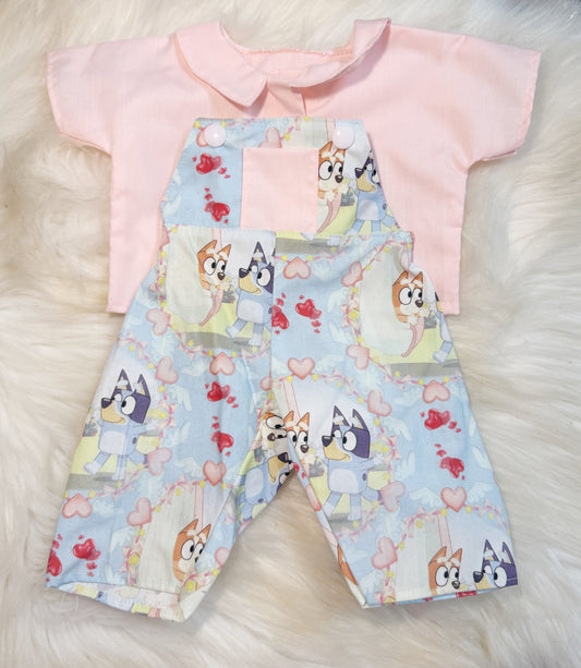 Pale Pink Bluey Overalls