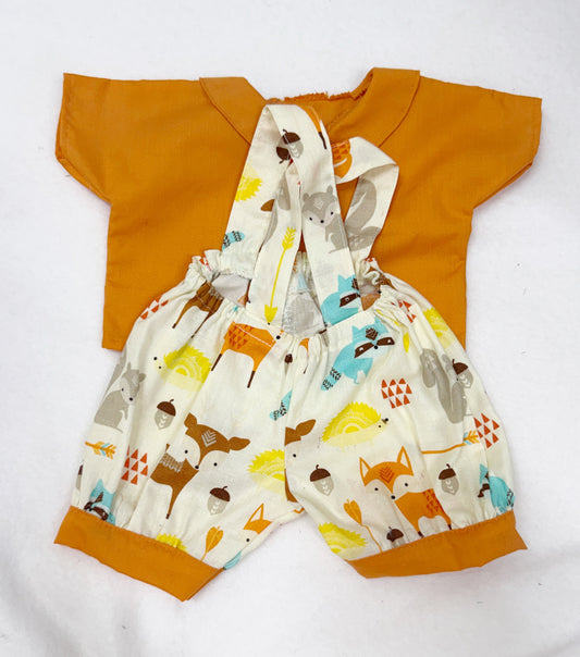 Orange Woodland Shortie Overalls