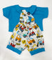 Construction Blue Shortie Overalls