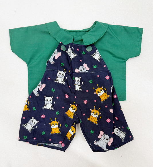 Jungle Animals Shortie Overalls