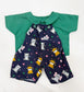 Jungle Animals Shortie Overalls