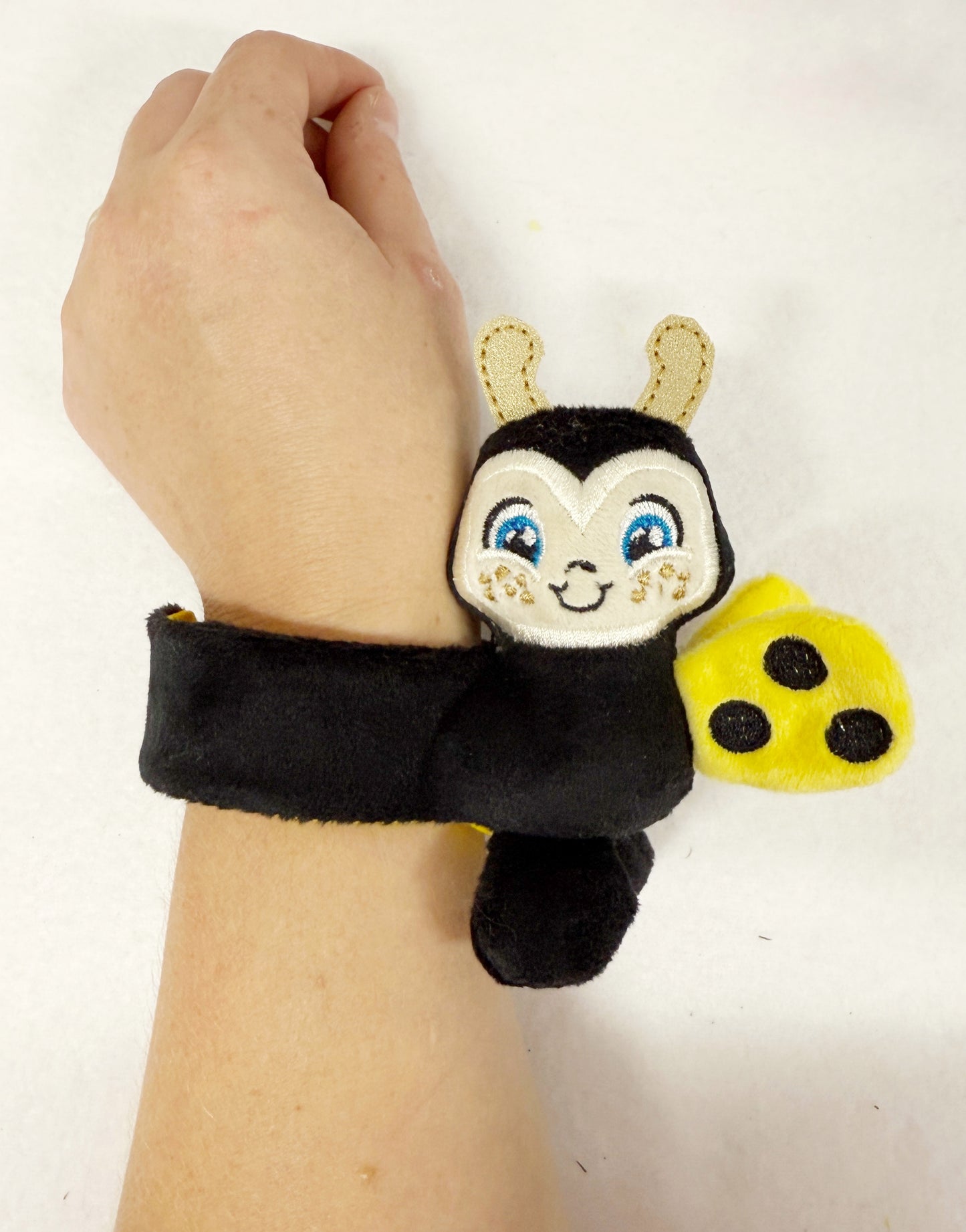 Yellow Wing Ladybug Slap Band Bracelet