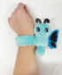 Teal Butterfly Slap Band Bracelet