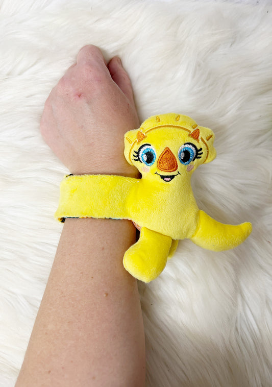 Yellow Triceratops Slap Band Bracelet