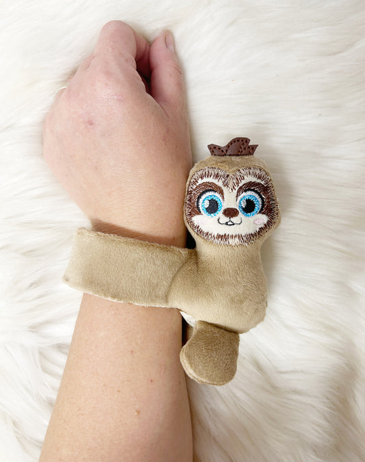 Brown Sloth Slap Band Bracelet