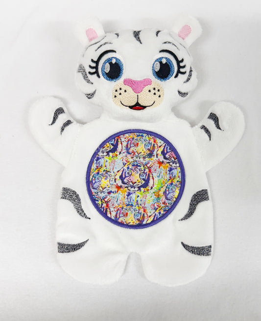 Large White Tiger Flat Body Lovey
