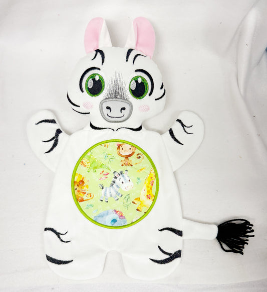 Large Zebra Flat Body Lovey