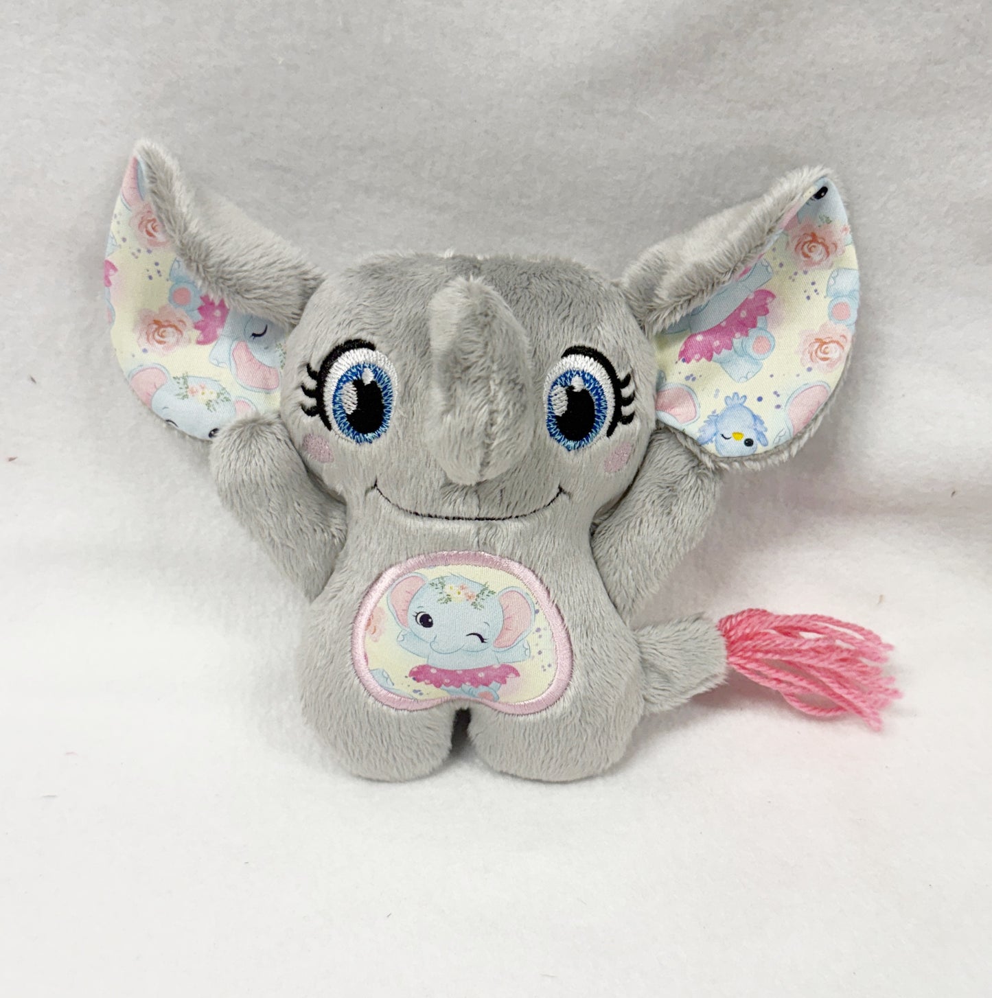 Medium Elephant with 3D trunk Stuffie