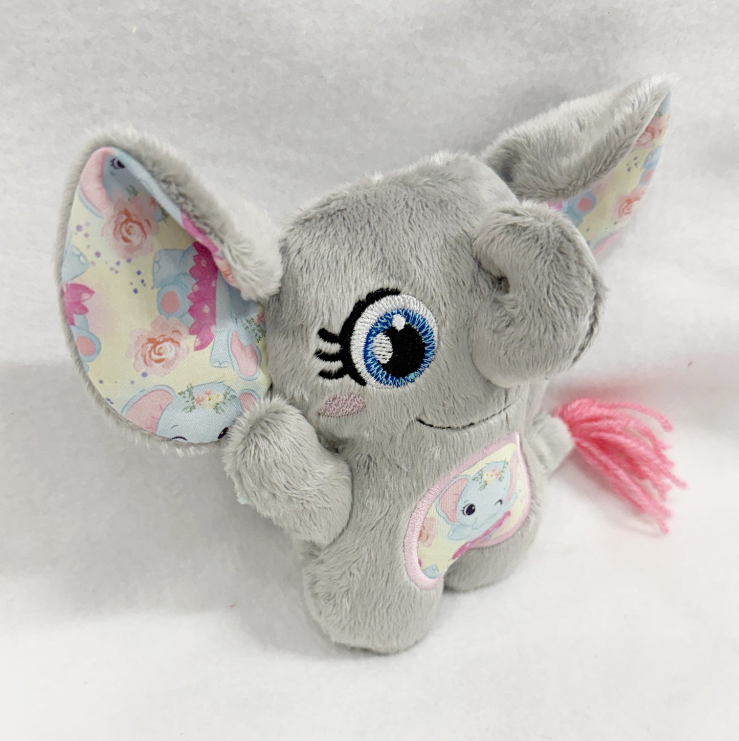 Medium Elephant with 3D trunk Stuffie