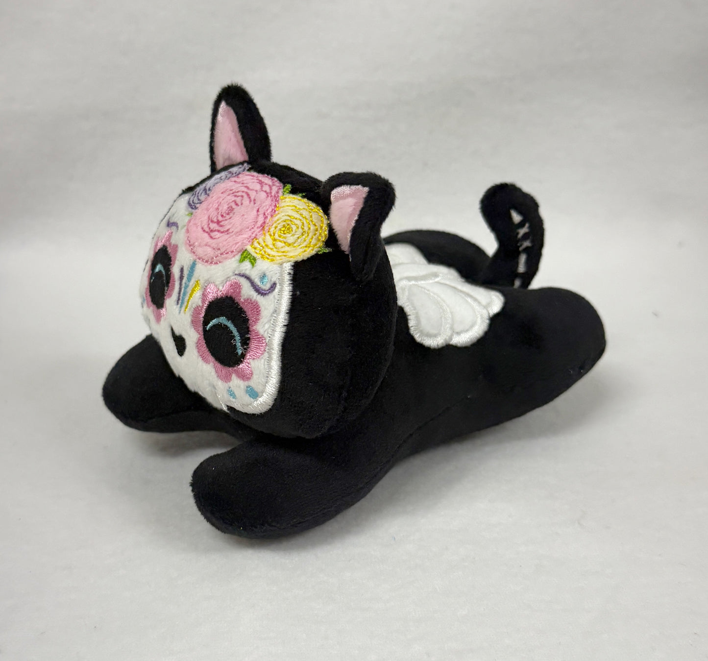 Medium Sugar Skull Kitty Tummy Time Stuffie