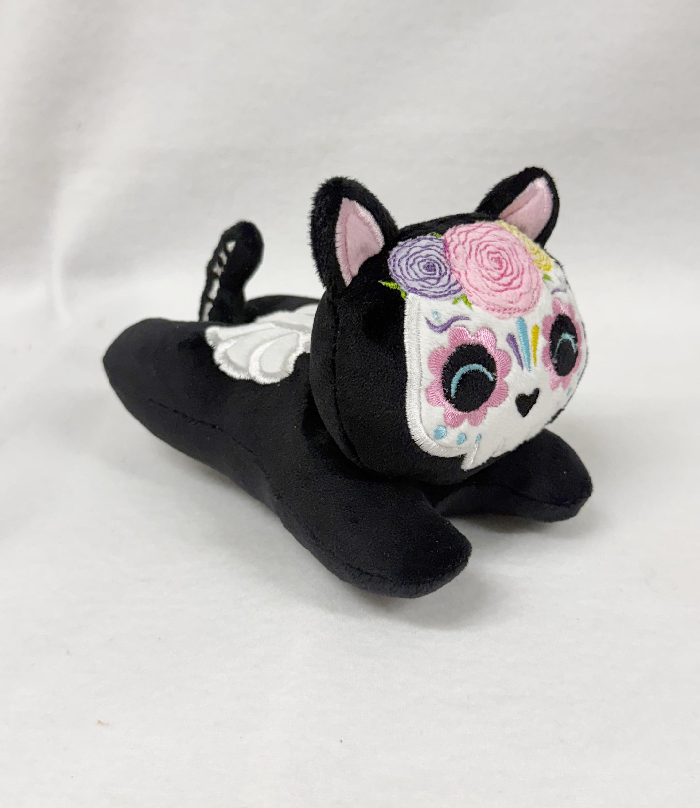 Medium Sugar Skull Kitty Tummy Time Stuffie