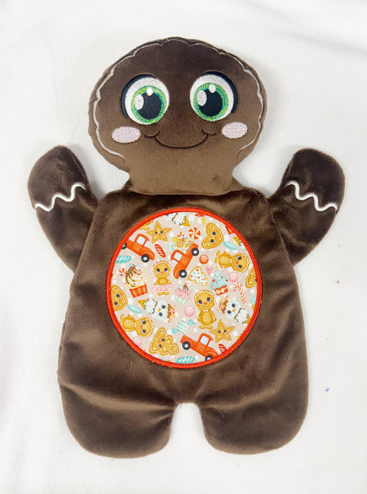 Large Dark Brown Gingerbread Flat Body Lovey