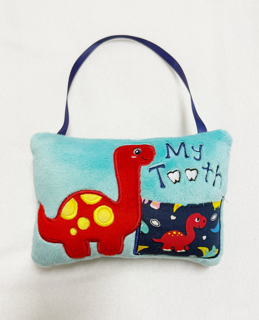 Large Red Dinosaur Tooth Fairy Pillow