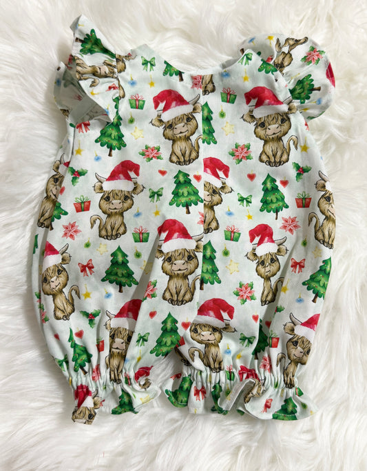 Highland Cow Christmas Romper