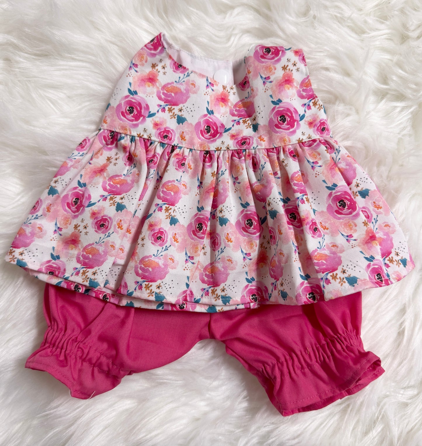 Pink Floral Top and Bloomer Set