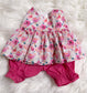 Pink Floral Top and Bloomer Set