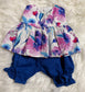 Dark Purple Floral Top and Bloomer Set