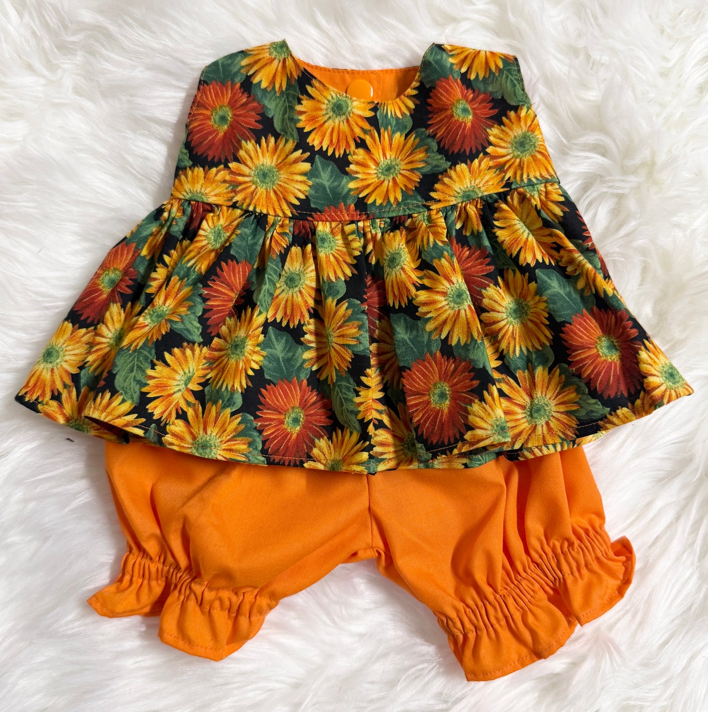 Orange Floral Top and Bloomer Set